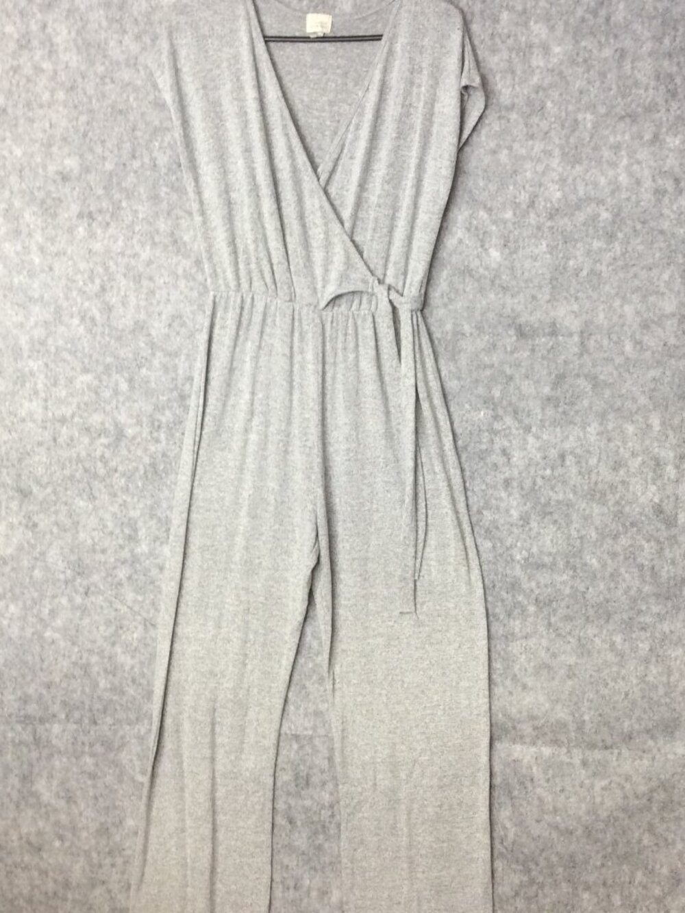 Caution To The Wind Striped Wide Leg Jumpsuit Women L Wrap Tie Waist Boho Summer